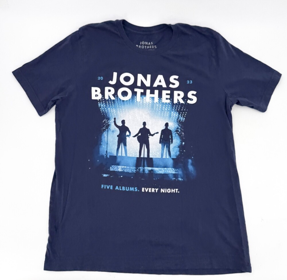 Jonas Brothers Shirt Adult Extra Large Blue 2023 Tour Pop Five Albums